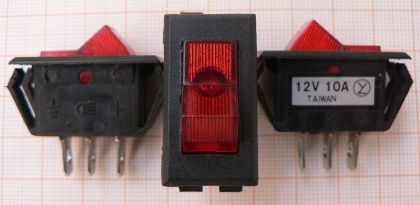 Intre_On-Off P Rosu cu bec 1cir/3po 10A/12V/28.4*15mm