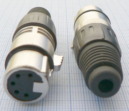 Mufa XLR-5 pini mama, 3.9mm, pe cablu