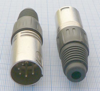 Mufa XLR-5 pini tata 3.9mm, pe cablu