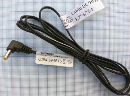 Cablu pentru surse DC 90 gr 1.7x4.75x9.6 mm cablu 2 m
