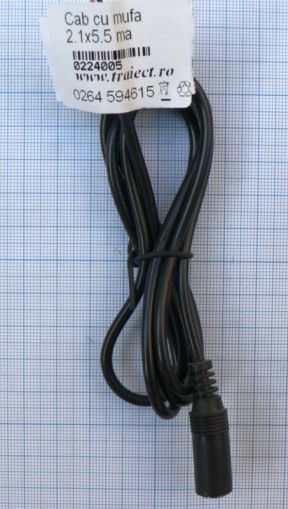 Cablu pentru surse DC mama cc 2.1 mm, cablu 1m