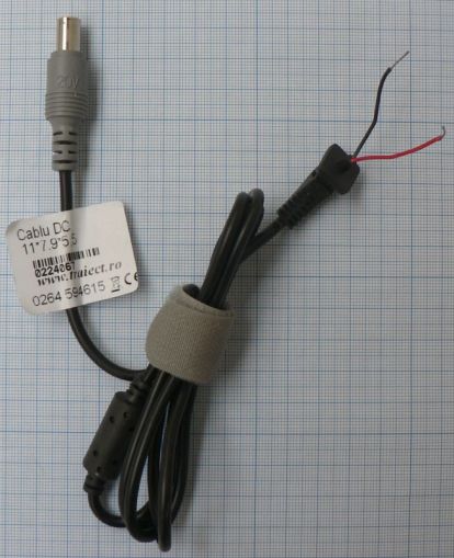 Cablu alimentare mufa DC tata 8 x5, 5 x11 mm cu ax interior 1 mm , 1 m