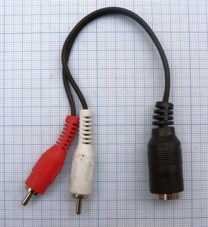 Cablu DIN5p mama- 2*RCA tata/ 0.20 m