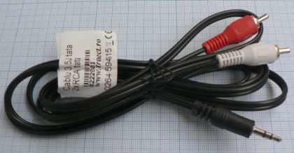 Cablu JK 3.5 stereo tata- 2*RCA tata /1.5 m