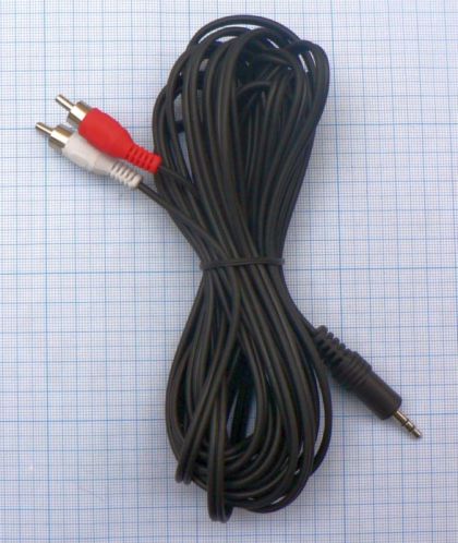 Cablu JacK 3.5 stereo tata- 2*RCA tata /5 m