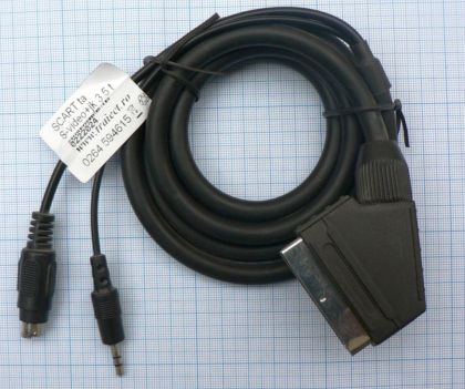 Cablu SCART tata -- S-VHS tata + Jk 3.5mm tata/ 1.5m