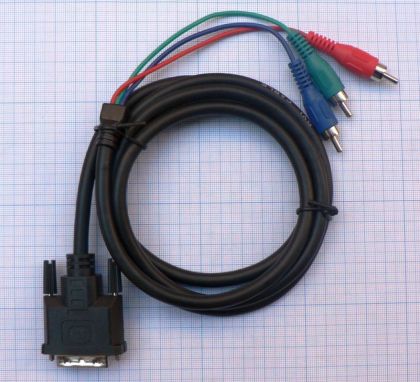 Cablu DVI-I tata (19 pini) +3*RCA tata/ 1.5M