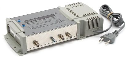 Amplificator de semnal TV CATV  1*IN-2*OUT, in banda TV 47-862 ,castig  34 db, reglabil