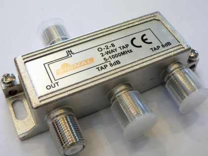 Spliter/distribuitor TAP de semnal  1*IN-3*OUT(atenuare de 1/8/8dB), in banda de 5-1000Mhz