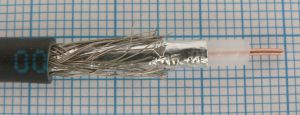 Cablu tip RG 58, coaxial, 50ohm, 0.81mm,Cu 90% acoperire,Cu stanat+folie Al.4.95mm,fir central plin,PVC negru