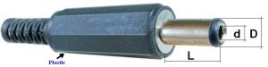 Mufa/conector DC tata 1.1x3.5x9,cablu 5mm, nokia mare