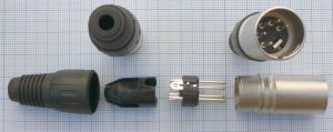 Mufa XLR-5 pini tata 3.9mm, pe cablu