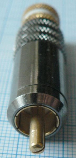Mufa RCA tata 10 mm pe cablu cu filet