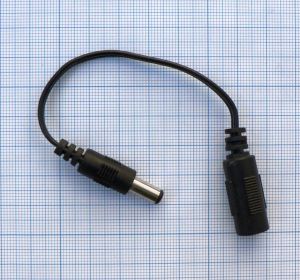 Cablu DC adaptor 2.5x5.5x10 tata - 2.1x5.5x10 mama, 7cm