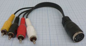 Cablu DIN5p tata- 4*RCA tata /0.20m