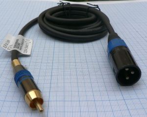 Cablu prelungitor XLR tata - RCA tata gold, 2 m