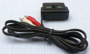 Cablu SCART IN-OUT- 2RCA tata/ 0.35m