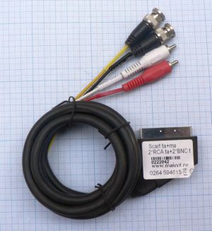 Cablu SCART tata - 2*RCA+ 2*BNC tata/ 1.5m