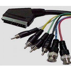 Cablu SCART tata - 4*RCA tata + 2*BNC tata/ 1.5m