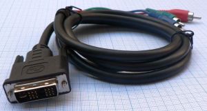 Cablu DVI-I tata (19 pini) +3*RCA tata/ 1.5M