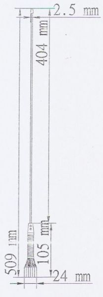 Baston pentru radiocomunicatii, 2, 15 dBi, pentru (136-174MHz), L=509 mm, Mufa UHF tata