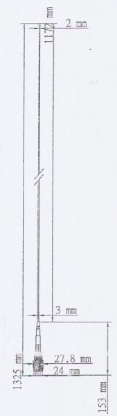 Baston pentru radiocomunicatii,  3, 5 db, 150W, (130-174MHz) , L=1325mm