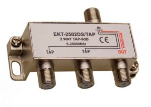 Spliter/distribuitor TAP de semnal  1*IN-2*OUT(atenuare de 1/9/9dB), in banda de 5-2500 Mhz, DC pass