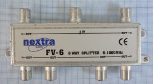 Spliter/distribuitor de semnal  1*IN-6*OUT, in banda de 5-1000Mhz