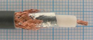 Cablu H155 , coaxia,l 50ohm, 19*0,28mm Cu, tresa Cu stanat 80% +Folie Al, 5,4mm PVC negru