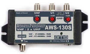 Amplificator sumator de semnal antene/CATV, 3*IN-1*OUT, in banda TV 47-862 Mhz, de interior